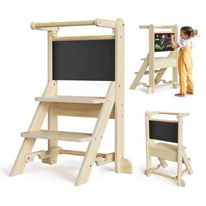 Torre <span class=keywords><strong>de</strong></span> Aprendizaje Montessori <span class=keywords><strong>de</strong></span> Madera Plegable <span class=keywords><strong>de</strong></span> 3 Niveles Ajustables para Niños Pequeños - Product Image 1