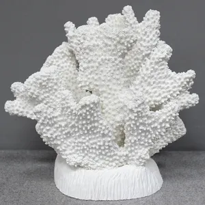 फैक्टरी थोक राल मूंगा गृह सजावट सफेद मूंगा अशुद्ध राल कोरल सागर पौधों की मूर्ति टेबलटॉप गहने