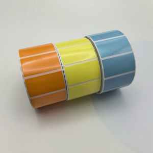 Etiqueta de Joyería de PET Naranja/Amarillo/Azul de 1x1 7/8 Pulgadas, Imprimible, Acabado Brillante, Transferencia Térmica, Etiqueta de Precio para Joyería - Product Image 4