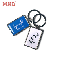 Benutzer definierte 13 56MHz Smart Hotel Schlösser Tür Zugangs kontrolle Schlüssel anhänger RFID Schlüssel anhänger Epoxy Schlüssel bund
