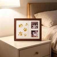 Ensemble de supports modernes en bois pour photos d'animaux de compagnie – Souvenir commémoratif pour chats, chiens et petits animaux