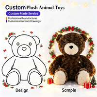 Ours en peluche personnalisé sur mesure, doux et moelleux, design personnalisé pour cadeaux de Noël, souvenirs de vacances, vente en gros pour acheteurs en gros