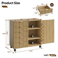 Armoire de rangement de bureau à étagères réglables, finition bois moderne, meuble durable pour salon et bureau, rangement d'appartement