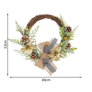 Venta de fábrica de alta calidad hermoso arreglo <span class=keywords><strong>floral</strong></span> hecho a mano corona de decoración de vacaciones perfecta - Product Image 2