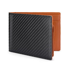 Carbon Fiber Textured Bi Fold <b>Wallet</b> Large Capacity <b>RFID</b> <b>Blocking</b> Men's <b>Wallet</b> Everyday Use Solid Color Fashion Style - Product Image 4