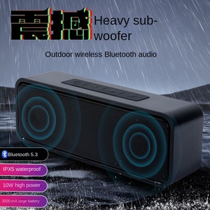 Altavoz Inalámbrico Impermeable para Exteriores, Portátil, de Alta Potencia, con Subwoofer, Reproductor de Tarjeta de Audio, Sin Control Remoto - Product Image 2