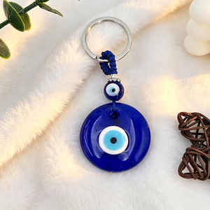 European American Fashion Devil Eye Key Ring Electroplated Blue‑Eyed Alloy Pendant Portable Luggage Charm Custom Alloy Keychain - Product Image 2