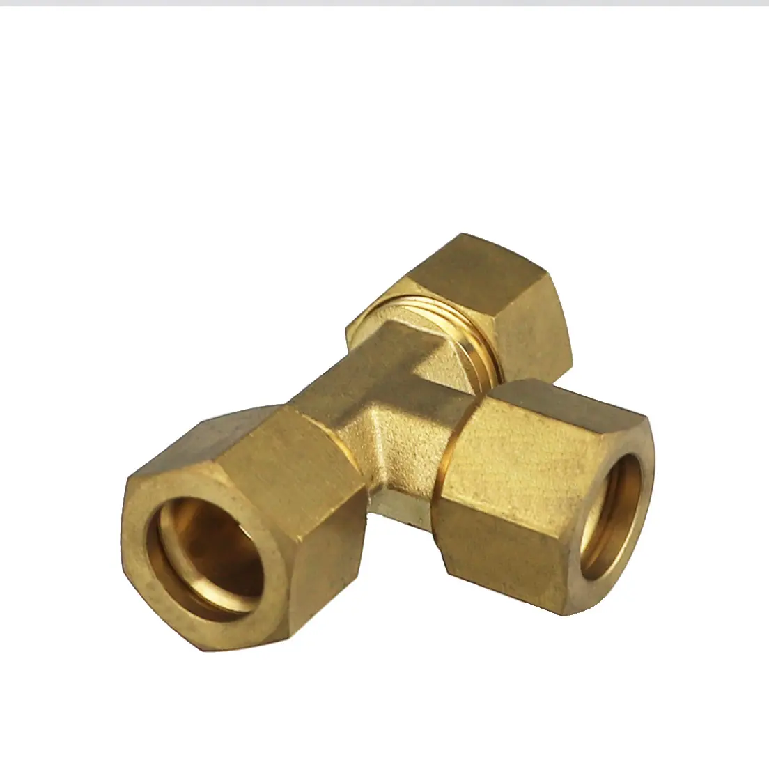 Factory Brass 3 Way Male Thread Union Hose Coupling Tee Pipe Fitting with Nut