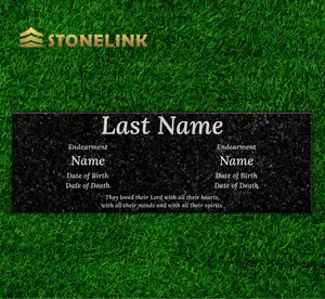 Stonelink China fábrica al por mayor patrón personalizado diseño monumento tumba piedra granito negro almohada lápida