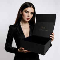 Boîte Cadeau Magnétique de Luxe Personnalisée avec Ruban, Boîte d'Emballage Rigide Pliante en Carton pour Vêtements, Chaussures