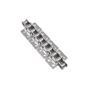Chaîne de convoyeur à pas court en acier inoxydable SS08A SS40 avec accessoires WA1 & WA2 & WK1 & WK2 et pignons en acier pour restaurant - Product Image 1