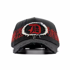 Gorra de béisbol de 5 paneles estilo hip hop urbano al por mayor, 31 gorras con bordado 3D de Sad Boys, de gamuza y algodón con patrón. - Product Image 2