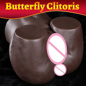 Molde de <span class=keywords><strong>Silicona</strong></span> Anal y Vaginal de Piel Marrón-Negra, Muñeca Vaginal Realista para la Masturbación Masculina, Juguete Sexual para Adultos - Product Image 4