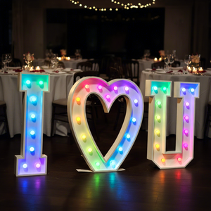 <span class=keywords><strong>Lettere</strong></span> Luminose LED 'I LOVE YOU' con Lampadine Bianco Caldo per Decorazione Casa - Product Image 1