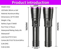 Brightenlux Wiederaufladbare 365nm Schwarzlicht-Taschenlampe Haustier-Flecken-Detektor mit Leistungsanzeige für Hausreinigung & Hotelinspektion