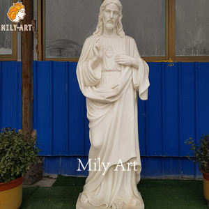 Outdoor Decoratie Natuursteen Sculptuur Wit Marmer Jezus Christbeeld - Product Image 2