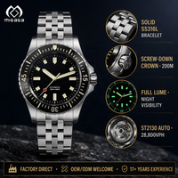 Herren-Taucheruhr 200M Wasserdicht Automatische Mechanische Armbanduhr Leuchtende Drehbare Lünette Reloj Hombre Stahl