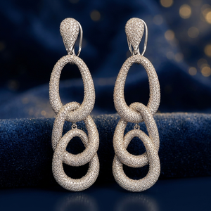 Bold Luxury CVD Diamond Earrings 8ct Diamond Weight 925 Sterling Silver Statement <b>Drop</b> Jewelry - Product Image 1