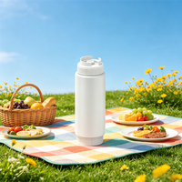 Bouteille souple en plastique pour aliments, conteneur de rangement de cuisine moderne multifonctionnel, 12oz 16oz 20oz 24oz, conception durable, portable et réutilisable