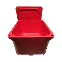 Conteneur rotomoulé isotherme durable de 700 L pour l'élevage de poissons, le traitement des fruits de mer et le transport, avec pieds pour chariot élévateur