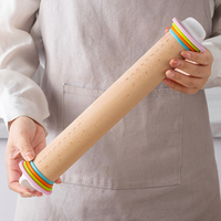 Adjustable Rolling Pin Removable Ring Dough Mat Dough Roller pp Kneading Mat Non-Stick Silicone