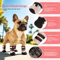 Chaussures de marche pour chien, imperméables, antidérapantes, avec bandes réfléchissantes pour la randonnée, les jours de pluie et la protection contre la chaleur des routes.