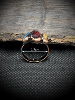 Nouvelle bague en cristal vintage plaquée cuivre antique naturel faite à la main, 3 pierres brutes aléatoires, améthyste, énergie de guérison, cadeau de mariage
