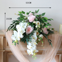 Boule de fleurs artificielles en soie de 60 cm/50 cm pour centres de table de mariage et événements festifs