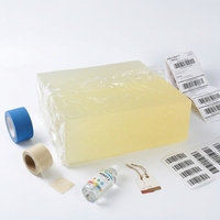 Adhésif thermofusible PSA haute performance, forte résistance initiale, température de fonctionnement 160-180°C, jaune transparent pour étiquettes papier, PE, PET