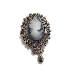 <span class=keywords><strong>Broche</strong></span> vintage en métal plaqué noir avec cristaux et strass, style antique, <span class=keywords><strong>bijoux</strong></span> de <span class=keywords><strong>broche</strong></span> vintage avec strass - Product Image 1