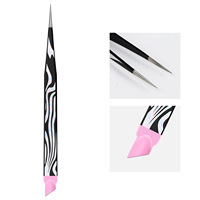 Pince à épiler en acier inoxydable effet arc-en-ciel pour nail art et extension de cils, pointes droites et courbées en fibre, barre de pression en silicone – Vente chaude