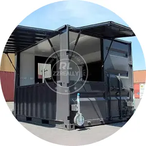 2024 Good Quality Unique Food Two Sided Kiosk Modular Container Shipping Shop Street 20ft Cafe Container Restaurant