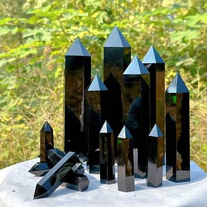 Torre de Cuarzo Cristalino de Alta Calidad al por Mayor, Varita de Cristal de Obsidiana Negra para Sanación - Product Image 4