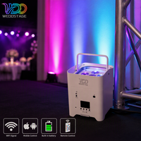 WEDOSTAGE Projecteur LED sans fil 6*18W 6-en-1 RGBAW UV à batterie, contrôlé par APP/MOBILE, DMX512, pour événements
