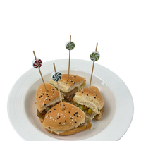 Brochettes en bambou colorées pour sucettes - Écologiques et jetables pour cocktails et barbecues, longueur 12 cm