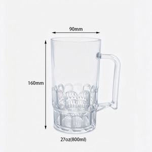 Gobelets à vin et à bière en plastique PC transparents personnalisés OEM 12/16 oz, écologiques, avec poignées - Prix direct usine - Product Image 2