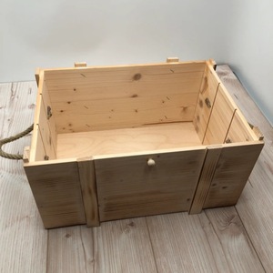 Boîte de rangement en bois rétro avec poignées en corde de chanvre, rectangulaire, multifonctionnelle, pour l'organisation du salon - Product Image 3