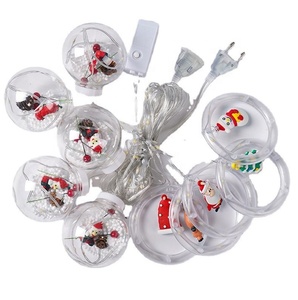 3M LED Dây Đồng Nhẫn + Quả Bóng Rèm Chiếu Sáng Phòng Cửa Sổ Kỳ Nghỉ Trong Nhà Giáng Sinh Santa Claus Snowman LED Chuỗi Đèn - Product Image 6