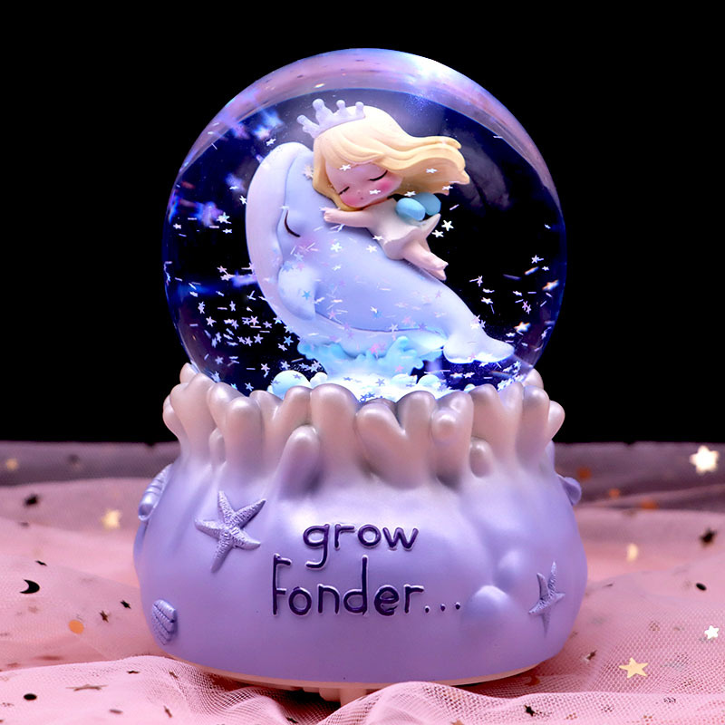 Regalo Fatato In Cristallo K9 Con Base LED - Scultura Fata E Libellula Per Ragazze, Lampada Decorativa Da Scrivania - 2