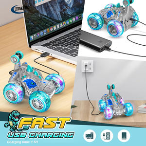 Niños al aire libre 360 Rotate RC <span class=keywords><strong>Dino</strong></span> Cars con rueda de luz 2,4 Ghz Fast <span class=keywords><strong>Stunt</strong></span> RC Truck Control remoto coche de juguete RC Car - Product Image 4