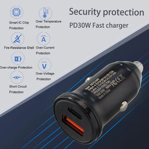 30W PD & QC3.0 caricatore per auto USB-A + porte di tipo C porta universale rapido caricabatterie per auto - Product Image 3