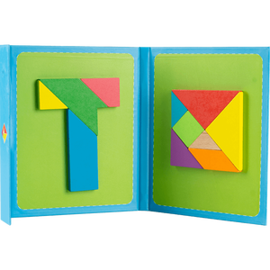 Hot Kids Wooden Magnetic Tangram Book Toy 3D Puzzle Jigsaw Thinking Training Game Baby Montessori Educational Toys for Children - Product Image 1