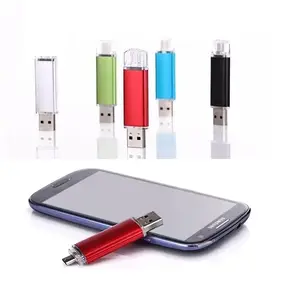 Çok fonksiyonlu OEM USB Flash sürücü 2 In 1 döner 2gb 4gb 8gb 16gb 32gb mikro OTG özelleştirilmiş Usb bellek Pendrive Flash sürücü