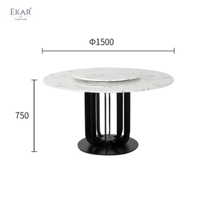 Mesa de comedor redonda de mármol EKAR Nova con elegancia moderna <span class=keywords><strong>Lazy</strong></span> <span class=keywords><strong>Susan</strong></span> para espacios de comedor - Product Image 5