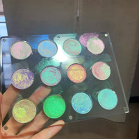 Palette de fards à paupières 12 couleurs en poudre de marbre mélangé, pigment optique personnalisé, finition scintillante, kit de maquillage avec boîte rose
