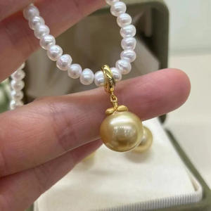 Pendentif en argent S925, perles de 10-13 mm, accessoires de perles DIY, collier en jade taille coussin, boucle dorée 31138, matériau principal forme diamant - Product Image 1