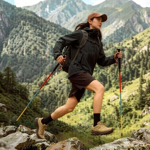 Bâton de <span class=keywords><strong>randonnée</strong></span> pliable ultra-léger en alliage d'aluminium 7075 réglable pour la <span class=keywords><strong>randonnée</strong></span> et le trekking - Fabrication OEM/ODM - Product Image 1