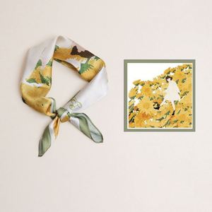 Foulard en Soie de Luxe Élégant pour Femme, Foulards Fins en Satin de Soie pour l'Été 70*70CM, Foulard de Tête en Soie pour Femme, Vente en Gros - Product Image 5