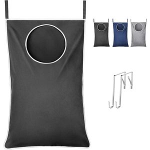 Cesto para la ropa sucia para colgar sobre la puerta, 33x15x85cm, cesta colgante plegable para baño, organizador de ropa, tela de poliéster - Product Image 1