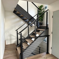 Rampe de balustrade moderne en câble d'acier inoxydable anti-corrosion pour villa, escalier, balcon, projet côtier